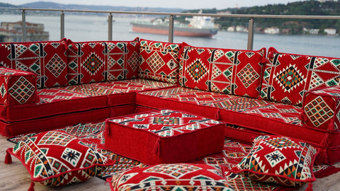 L Shaped Arabic Sofa, Turkish Seating Cushions, Arabic Majlis Jalsa