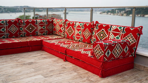 L Shaped Arabic Sofa, Turkish Seating Cushions, Arabic Majlis Jalsa