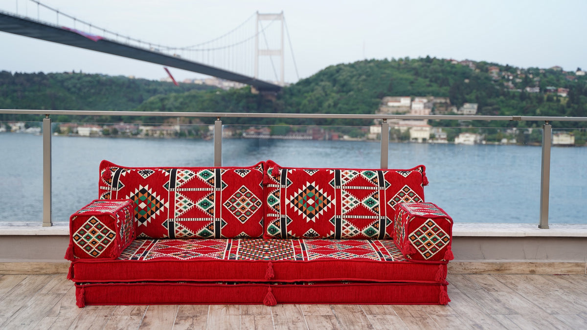 8 Thickness Loveseat, Arabic Majlis Seating, Oriental Sofa