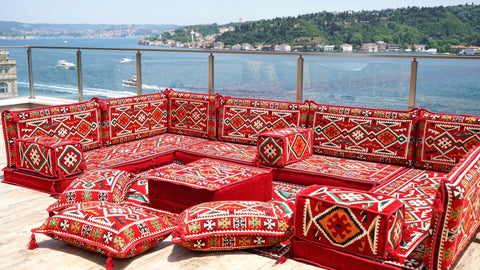 8 Thickness U Sofa Set, Moroccan Sofa Set, Floor Seating, Turkish Seating Set