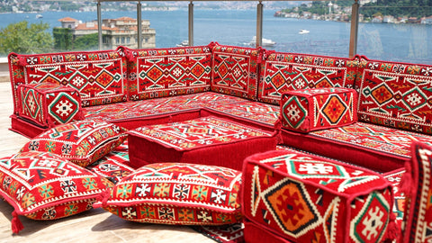 8 Thickness U Sofa Set, Moroccan Sofa Set, Floor Seating, Turkish Seating Set