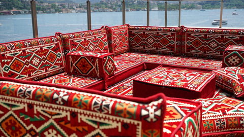8 Thickness U Sofa Set, Moroccan Sofa Set, Floor Seating, Turkish Seating Set