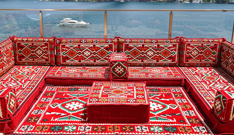8 Thickness U Sofa Set, Moroccan Sofa Set, Floor Seating, Turkish Seating Set