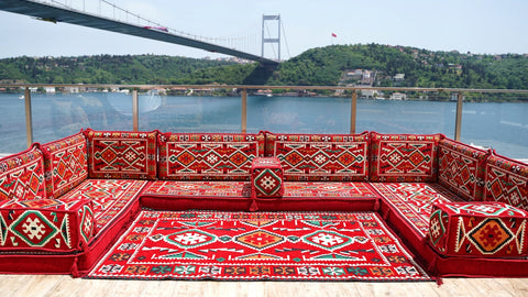 8 Thickness U Sofa Set, Moroccan Sofa Set, Floor Seating, Turkish Seating Set