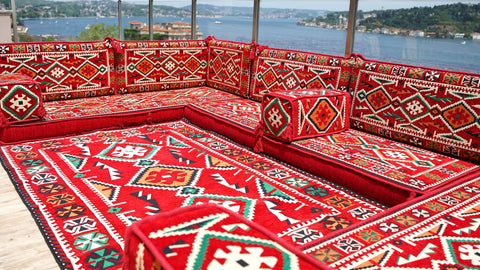 8 Thickness U Sofa Set, Moroccan Sofa Set, Floor Seating, Turkish Seating Set