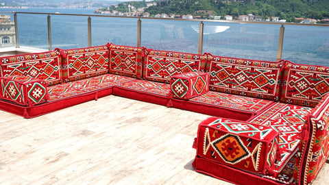 8 Thickness U Sofa Set, Moroccan Sofa Set, Floor Seating, Turkish Seating Set