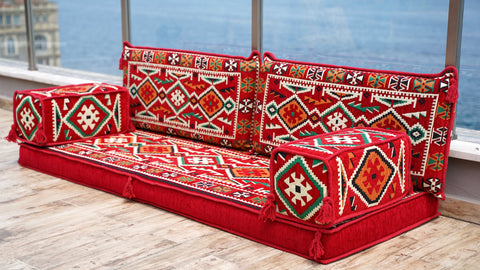 Loveseat Sofa, Turkish Cushions, Arabic Majlis Seating