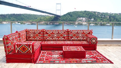 8 Thickness L Shape Sofa, Arabic Sofa Set, Majlis Sofa, Floor Cushions Set