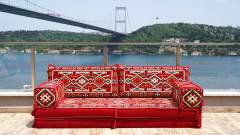 Loveseat Sofa, Turkish Cushions, Arabic Majlis Seating