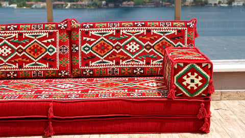 Loveseat Sofa, Turkish Cushions, Arabic Majlis Seating