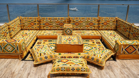 8 Thickness U Sofa Set, Moroccan Sofa, Floor Seating Sofa, Arabic Jalsa