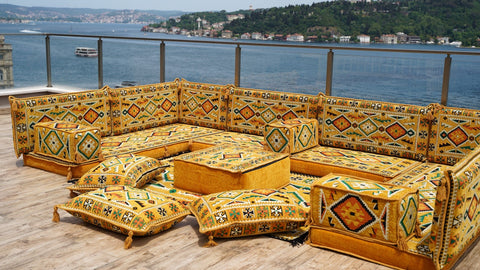 8 Thickness U Sofa Set, Moroccan Sofa, Floor Seating Sofa, Arabic Jalsa