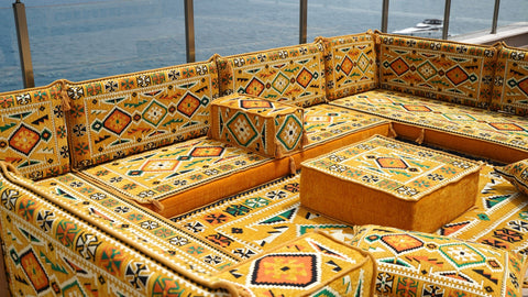 8 Thickness U Sofa Set, Moroccan Sofa, Floor Seating Sofa, Arabic Jalsa