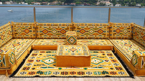 8 Thickness U Sofa Set, Moroccan Sofa, Floor Seating Sofa, Arabic Jalsa