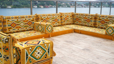 8 Thickness U Sofa Set, Moroccan Sofa, Floor Seating Sofa, Arabic Jalsa