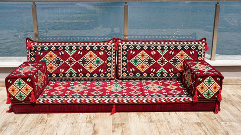 Loveseat Sofa, Floor Seating, Arabic Majlis, Turkish Sitting Pillows