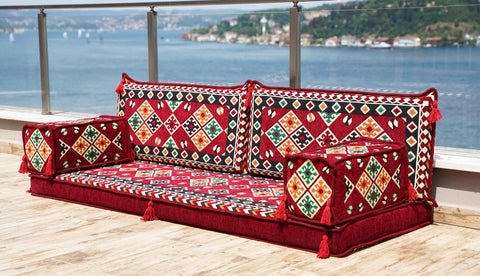 Loveseat Sofa, Floor Seating, Arabic Majlis, Turkish Sitting Pillows