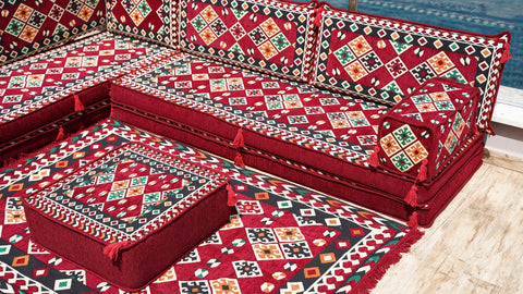 L Shaped Floor Sofa, Arabic Floor Seating Set, Arabic Majlis Sofa