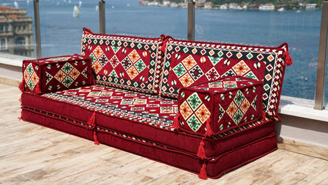 Loveseat Sofa, Floor Seating, Arabic Majlis, Turkish Sitting Pillows