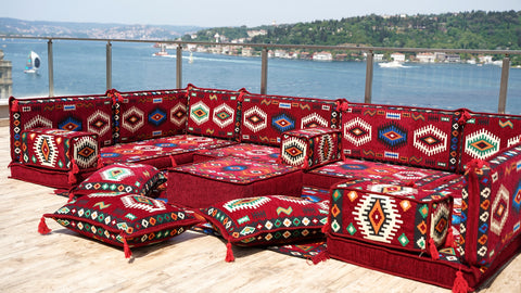 U Shaped Floor Seating, Moroccan Sofa, Turkish Seating Cushions