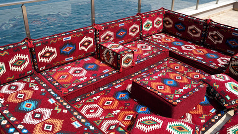 U Shaped Floor Seating, Moroccan Sofa, Turkish Seating Cushions