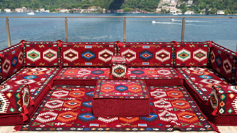 U Shaped Floor Seating, Moroccan Sofa, Turkish Seating Cushions