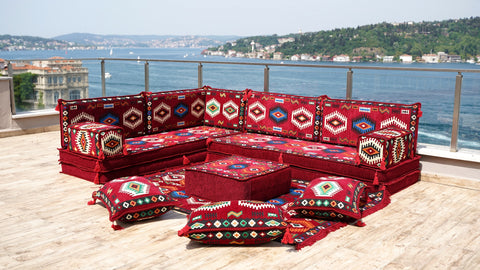 L Shaped Floor Seating, Turkish Sofa, Moroccan Sofa Set