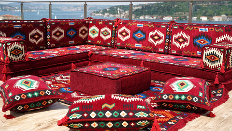 L Shaped Floor Seating, Turkish Sofa, Moroccan Sofa Set