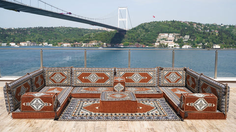 8 Thickness U Sofa Set, Arabic Sofa Set, Turkish Sofa, Floor Cushions, Moroccan Sofa