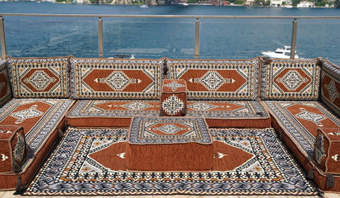 8 Thickness U Sofa Set, Arabic Sofa Set, Turkish Sofa, Floor Cushions, Moroccan Sofa