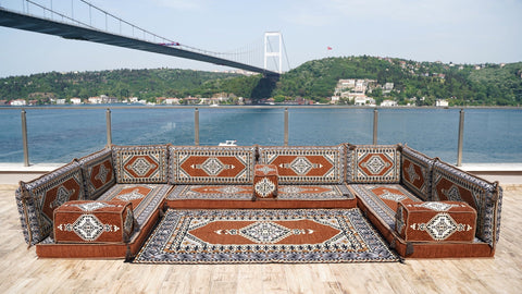 8 Thickness U Sofa Set, Arabic Sofa Set, Turkish Sofa, Floor Cushions, Moroccan Sofa