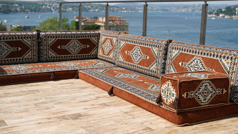 8 Thickness L Shape Sofa, Arabic Jalsa, Floor Sofa, Turkish Seating Pillows