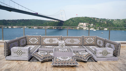 8 Thickness U Sofa Set, Arabic Sofa, Turkish Seating Set, Majlis Sofa Set