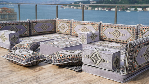 U Shaped Arabic Sofa, Turkish Seating Set, Majlis Sofa Set