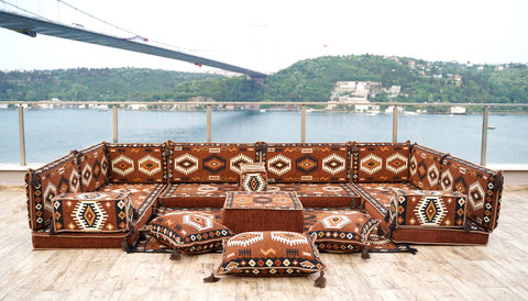 8 Thickness U Sofa Set, Floor Seating Cushion, Turkish Seating, Moroccan Sofa Set