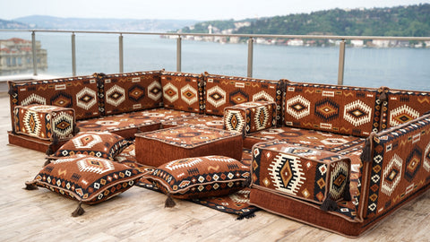 8 Thickness U Sofa Set, Floor Seating Cushion, Turkish Seating, Moroccan Sofa Set