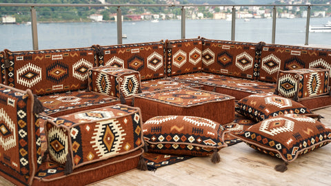 8 Thickness U Sofa Set, Floor Seating Cushion, Turkish Seating, Moroccan Sofa Set