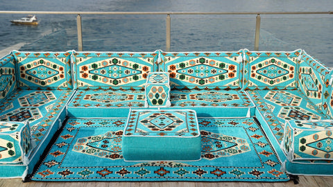 8 Thickness U Sofa Set, Moroccan Sofa, Floor Seating Set, Floor Cushions