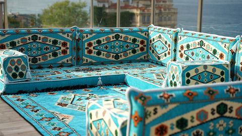 8 Thickness U Sofa Set, Moroccan Sofa, Floor Seating Set, Floor Cushions