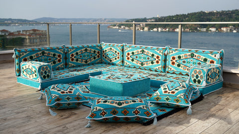 L Shaped Floor Sofa, Majlis Sofa, Oriental Sofa