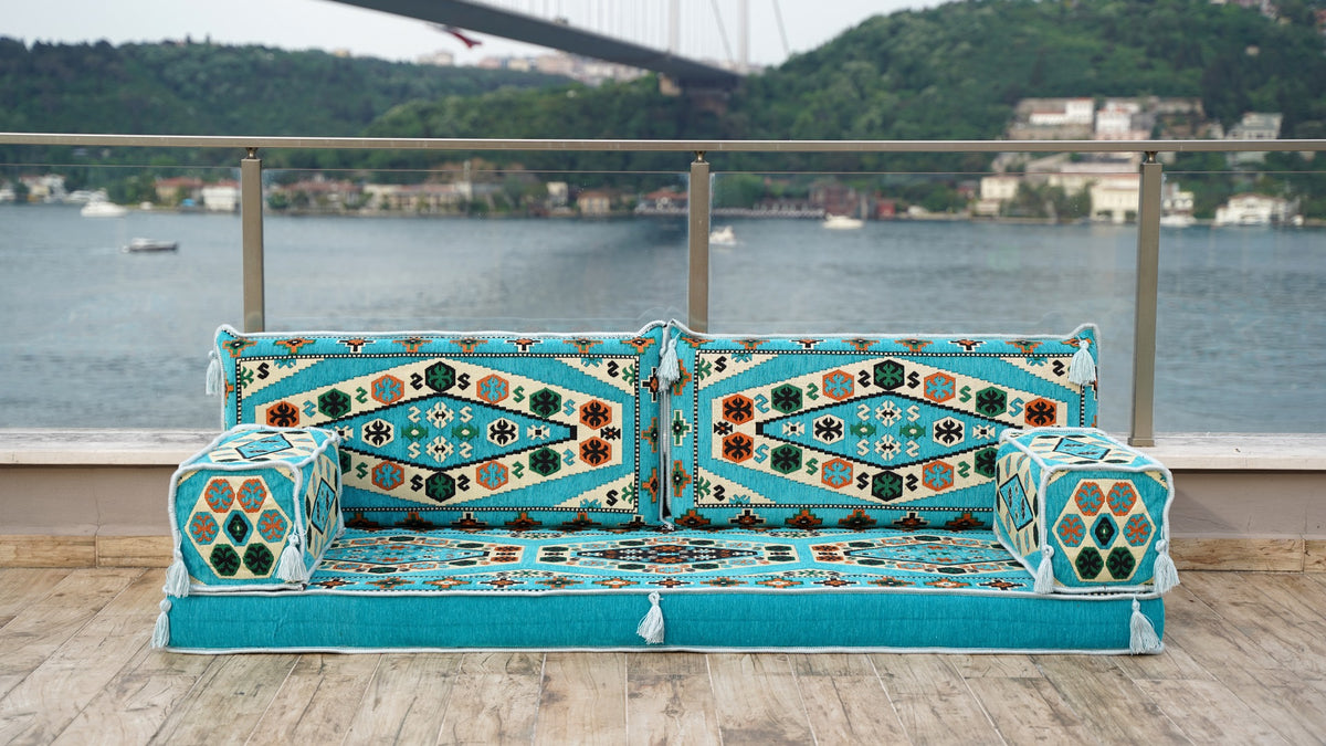 Loveseat Sofa, Floor Cushions, Arabic Floor Seating