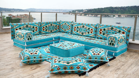 L Shaped Floor Sofa, Majlis Sofa, Oriental Sofa