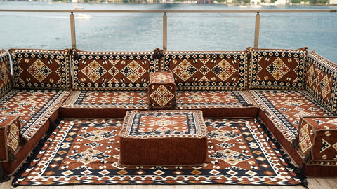 U Shaped Seating, Arabic Majlis, Turkish Sofa, Moroccan Sofa, Floor Seating Set