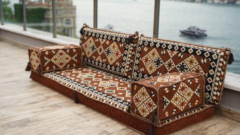 Loveseat Sofa, Floor Seating Sofa, Arabic Majlis, Sitting Pillows