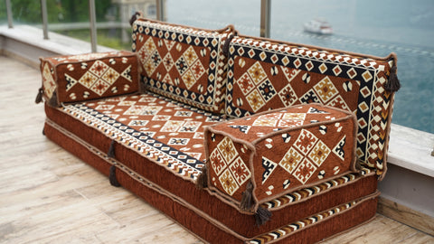 Loveseat Sofa, Floor Seating Sofa, Arabic Majlis, Sitting Pillows