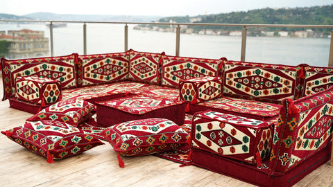 U Shaped Handmade Arabic Sofa, Moroccan Sofa, Arabic Jalsa