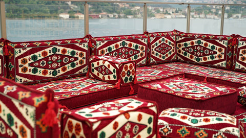 8 Thickness U Sofa Set, Handmade Arabic Sofa, Moroccan Sofa, Arabic Jalsa