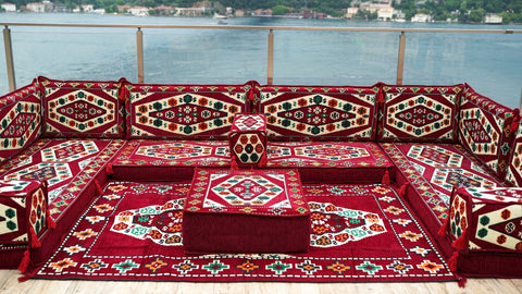 8 Thickness U Sofa Set, Handmade Arabic Sofa, Moroccan Sofa, Arabic Jalsa