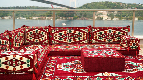 8 Thickness L Shape Sofa, Floor Sofa, Turkish Seating Cushions, Arabic Jalsa Set