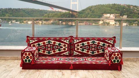 Loveseat Sofa, Turkish Sofa, Arabic Sitting Pillows Set